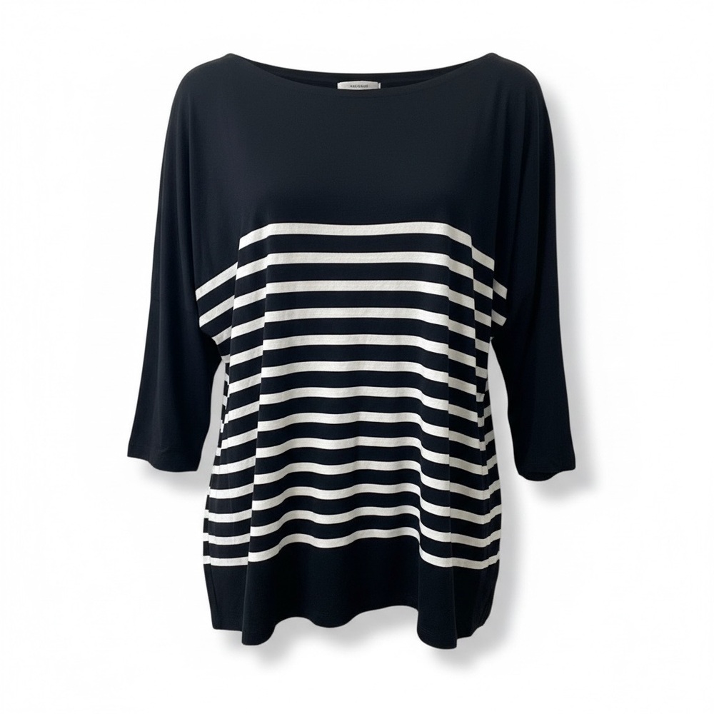LOFT Blue and White Sailor Collar Blouse